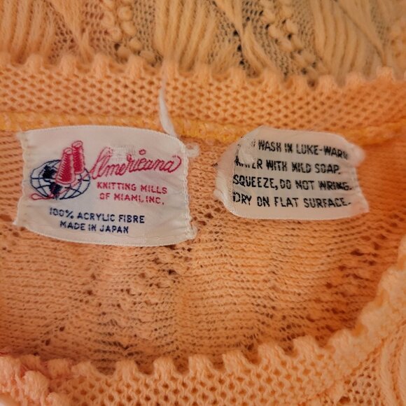 Vintage Americana Knitting Mills Miami Peach Cardigan Japan Feminine Sweater - Picture 5 of 5